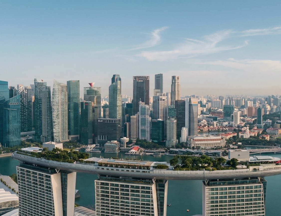 Singapore skyline — Marina Bay Sands and the financial district